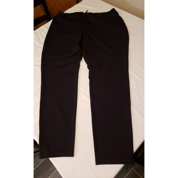 Eileen Fisher Elastic Waist Black Pants with Zipper Slits X Large Minimalist - Picture 9 of 11